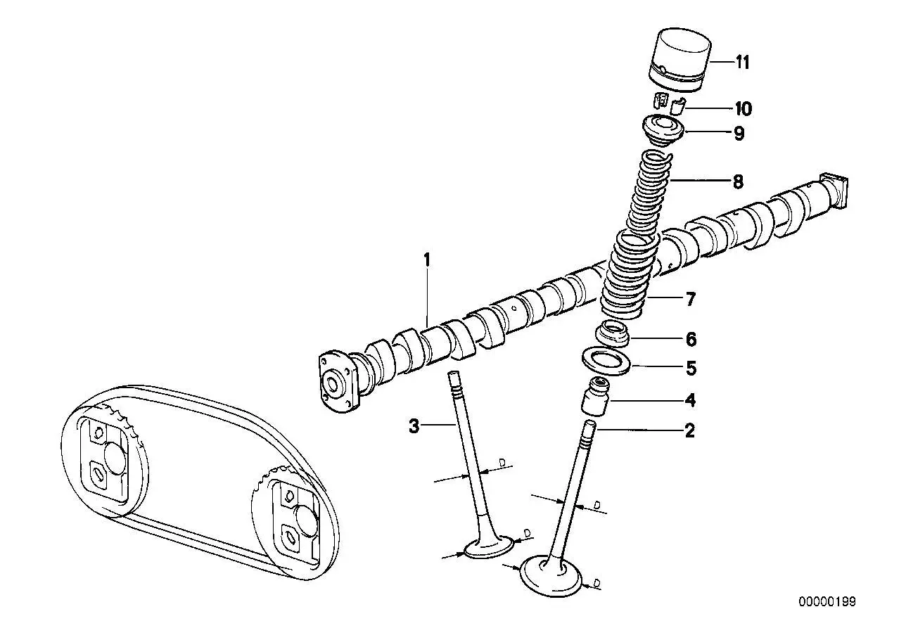 BMW Auslassnockenwelle E34 E36 11311718886 - Bildposition 01