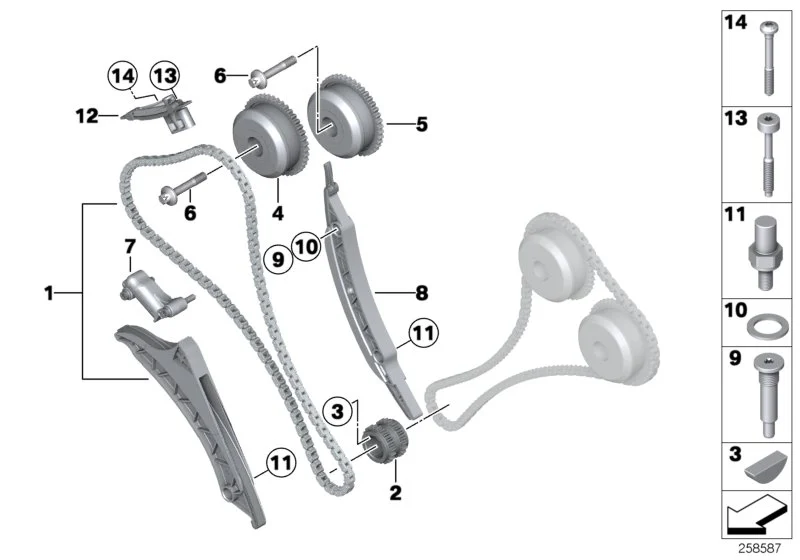 BMW ISA-Schraube F01 F02 F06 F07 F10 F11 F12 F13 F15 F16 F85 F86 F90 F91 F92 F93 F95 F96 G05 G06 G07 G11 G12 G14 G15 G16 G30 11127603407