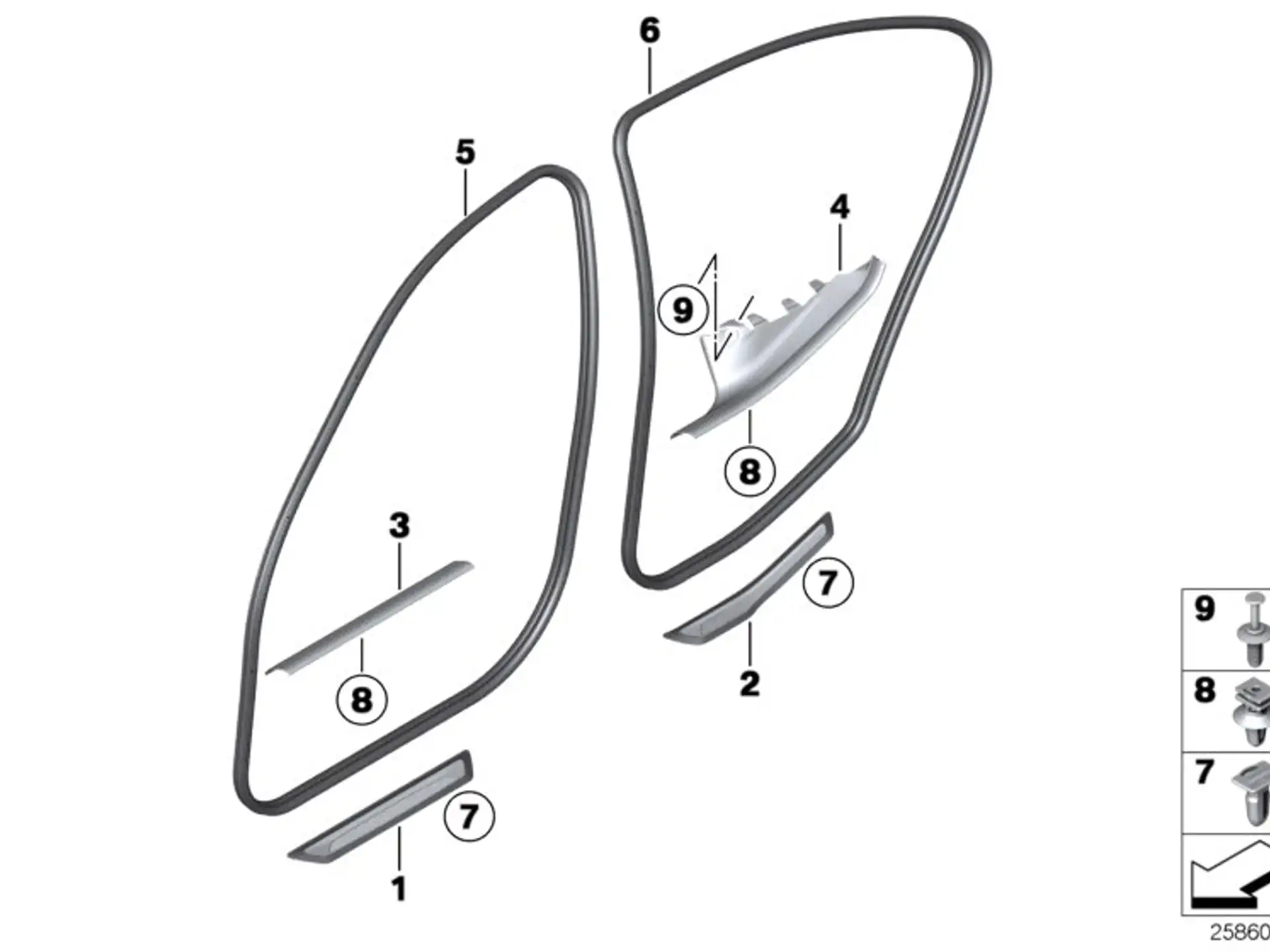 BMW Kantenschutz Tür vorne F30 F31 F80 51727303968