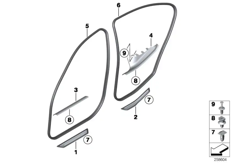 BMW Blende Einstieg hinten rechts F30 F31 51477263314 - Bildposit
