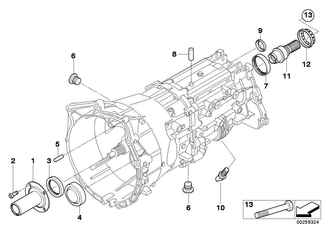 BMW Adapterwelle E53 E60 E61 E83 E90 E91 E92 23117557292 - Bildpo