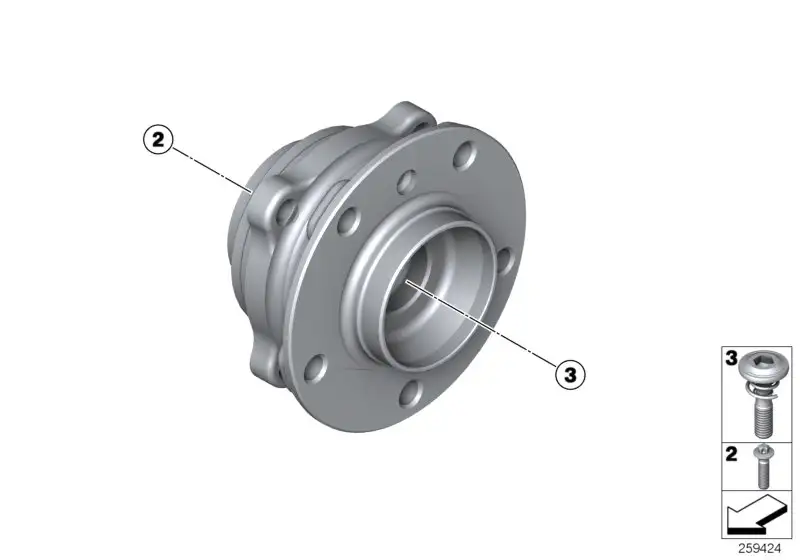 BMW Radnabe mit Lager hinten F06 F10 F12 F13 33412284149