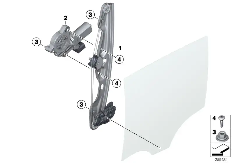 BMW Antrieb Fensterheber hinten rechts F20 F30 F31 F80 6762734156