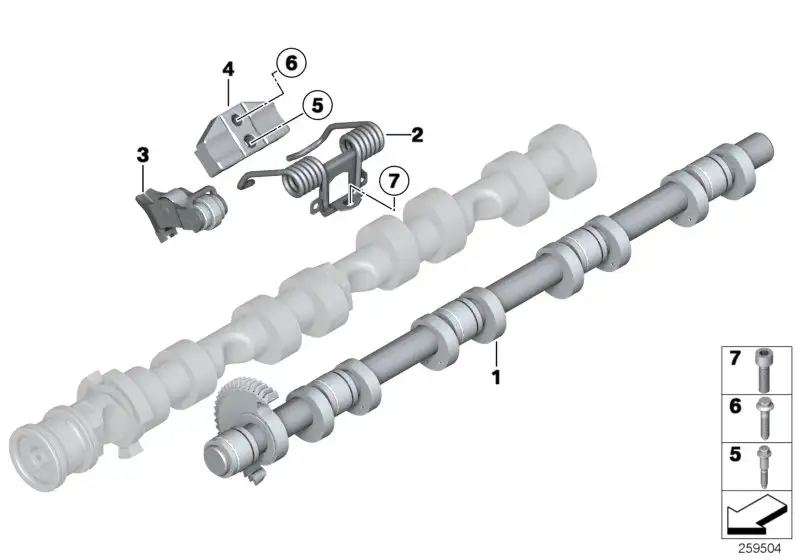 BMW Exzenterwelle F01 F02 F06 F07 F10 F11 F12 F13 F15 F16 F85 F86