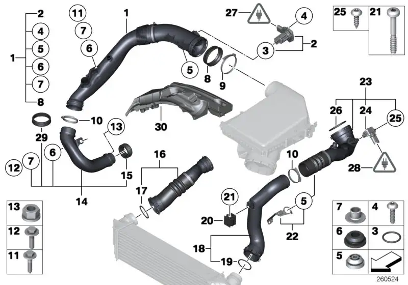 BMW Schlauchschelle E38 E39 E53 E71 E82 E88 E90 E91 E92 E93 F01 F