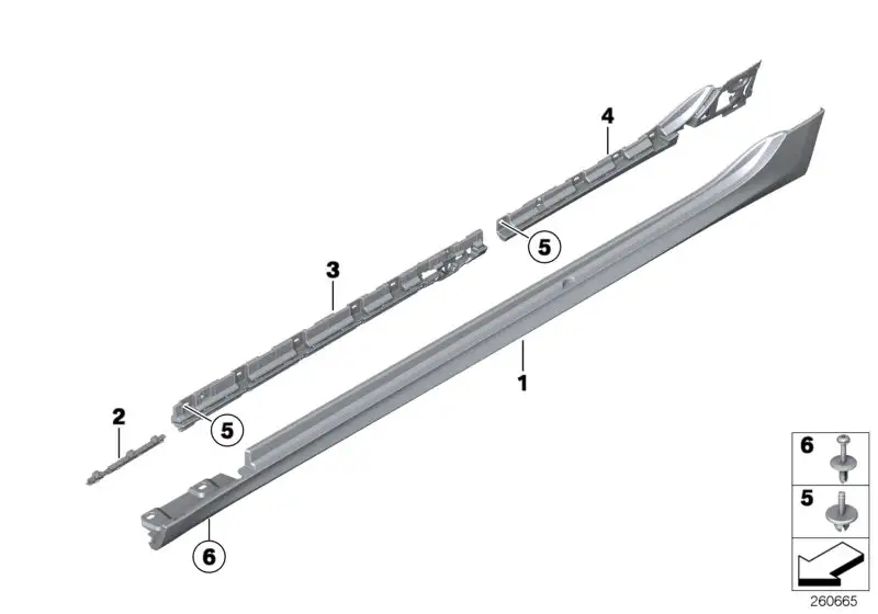 BMW Abdeckung Schweller grundiert links F07 51778055099 - 5er F07