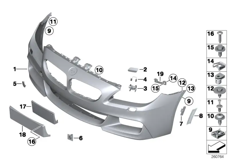BMW Unterlage für Kennzeichen F06 F12 F13 51118050333 - 6er