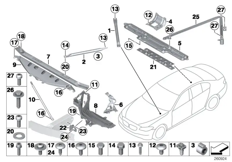 BMW Stütze links F06 F12 F13 51647211519 - 6er