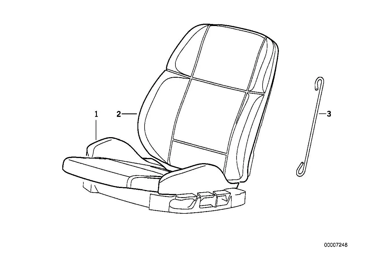 BMW Bezug Sitz Leder E36 52108195429 - Bildposition 01