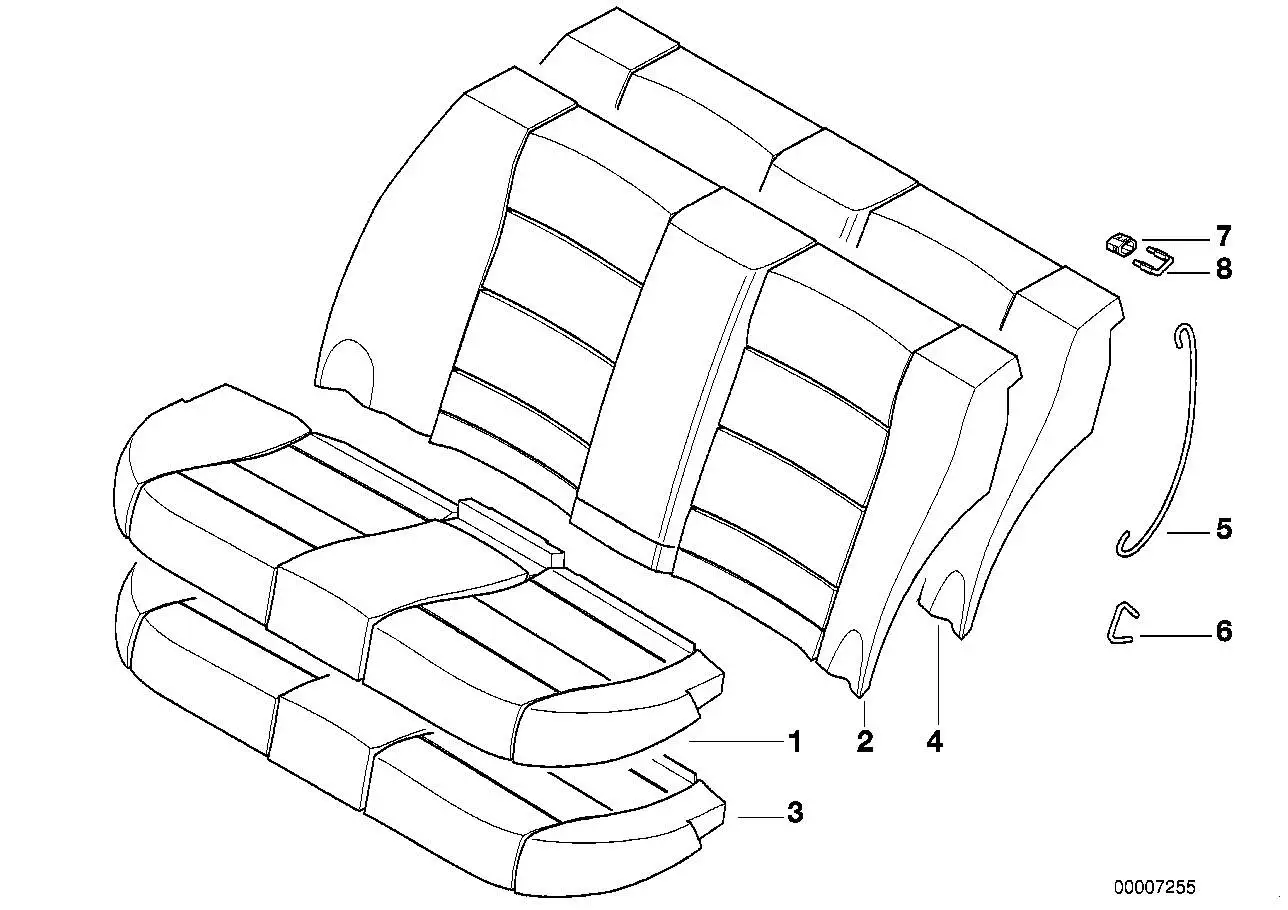 BMW Bezug Sitz Stoff E36 52208156429