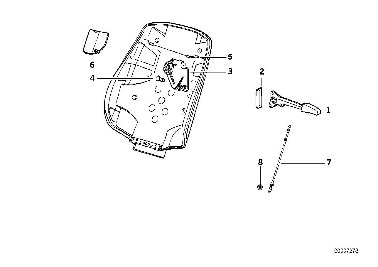 BMW Hebel aussen links E36 52108122157 - Bildposition 01