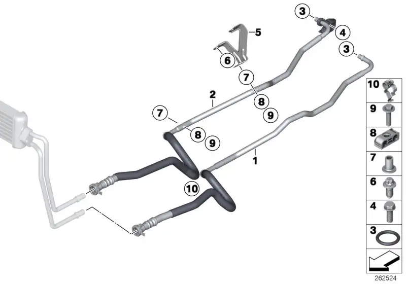 BMW Getriebeölkühlerleitung Vorlauf F06 F10 F12 F13 17222284269 -