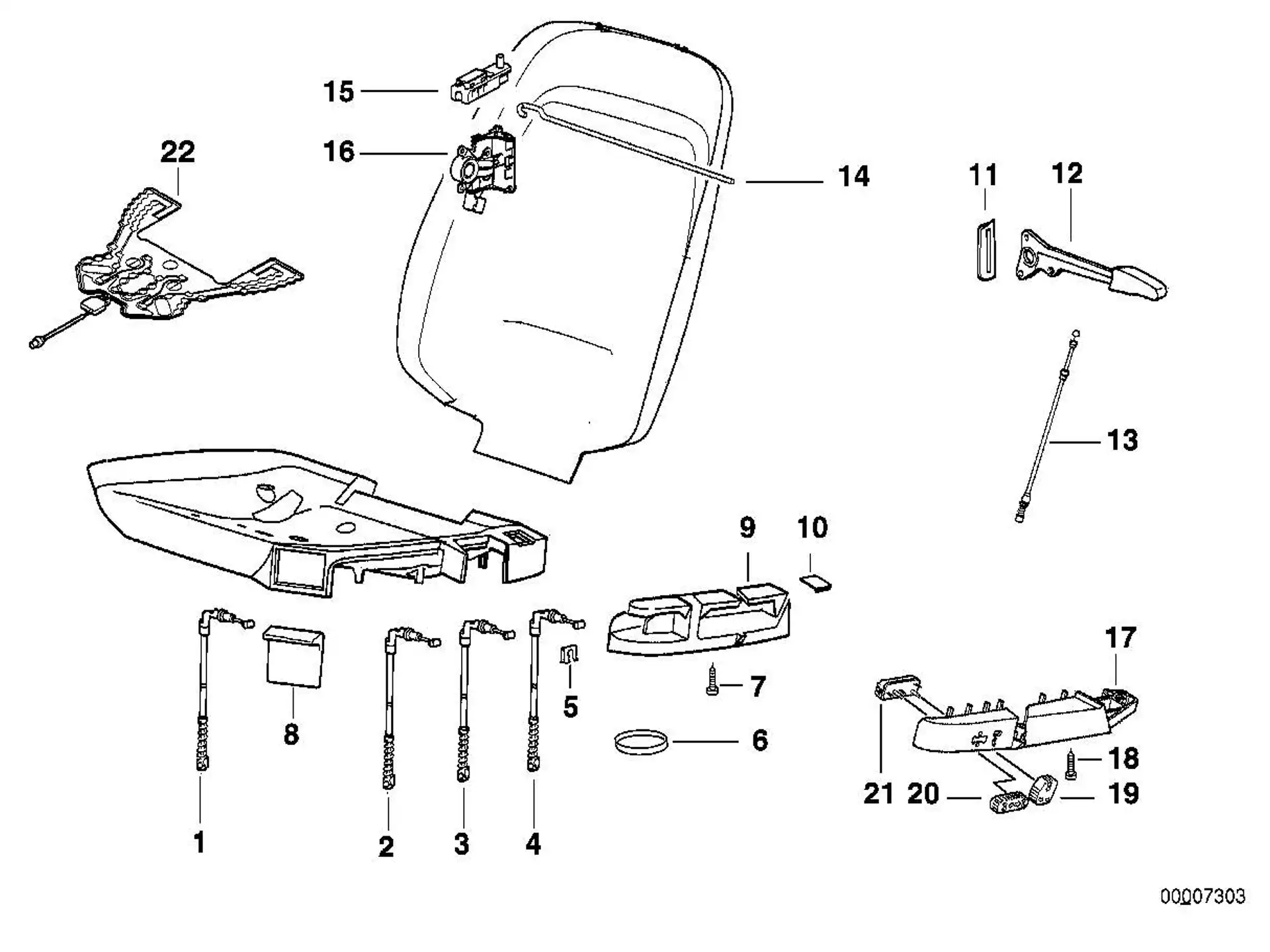 BMW Auflage Sitz vorne E36 52108122076