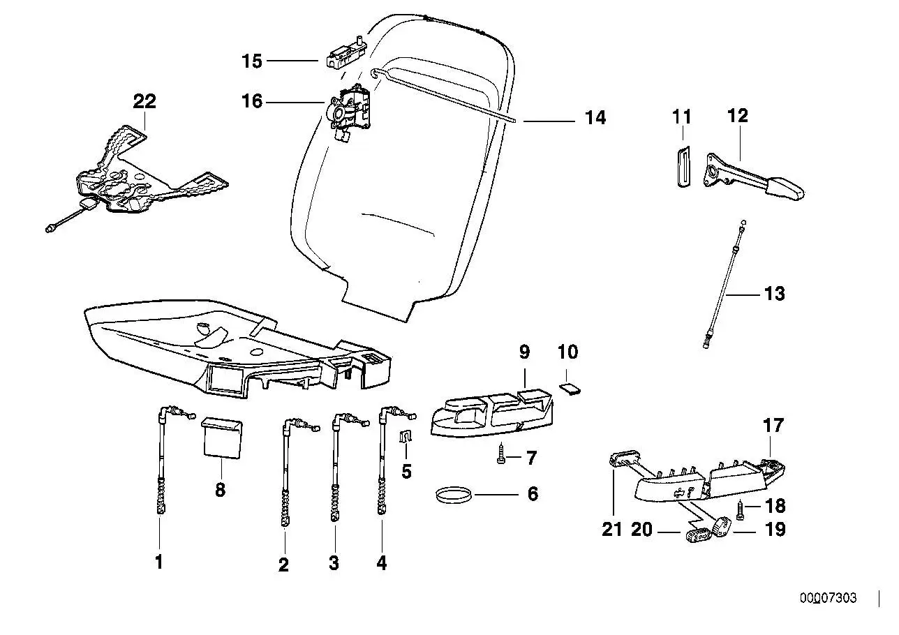 BMW Auflage Sitz vorne E36 52108122076 - Z3 E36