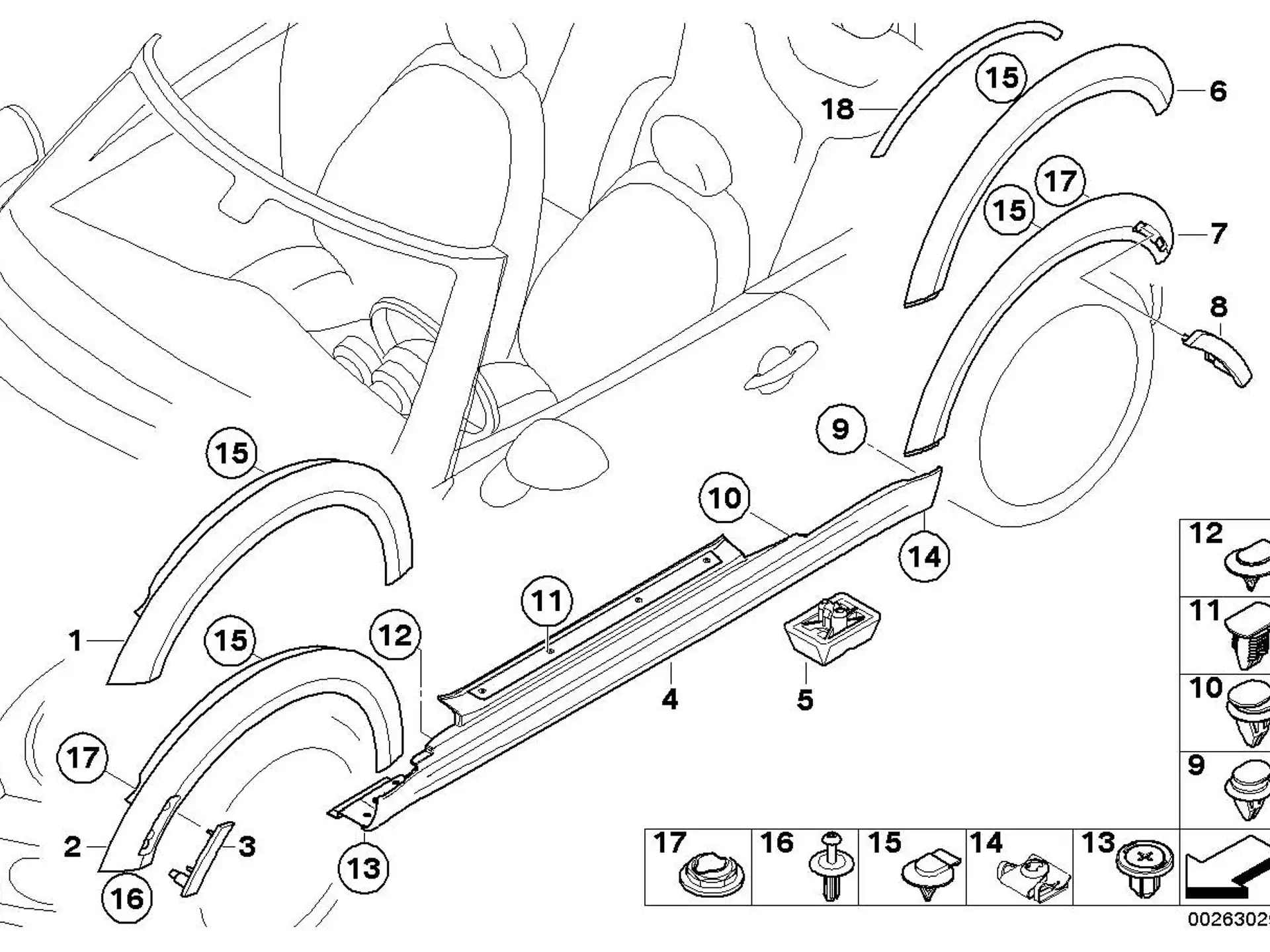 BMW Verbreiterung Seitenwand hinten links R56 R57 R58 R59 51777157105