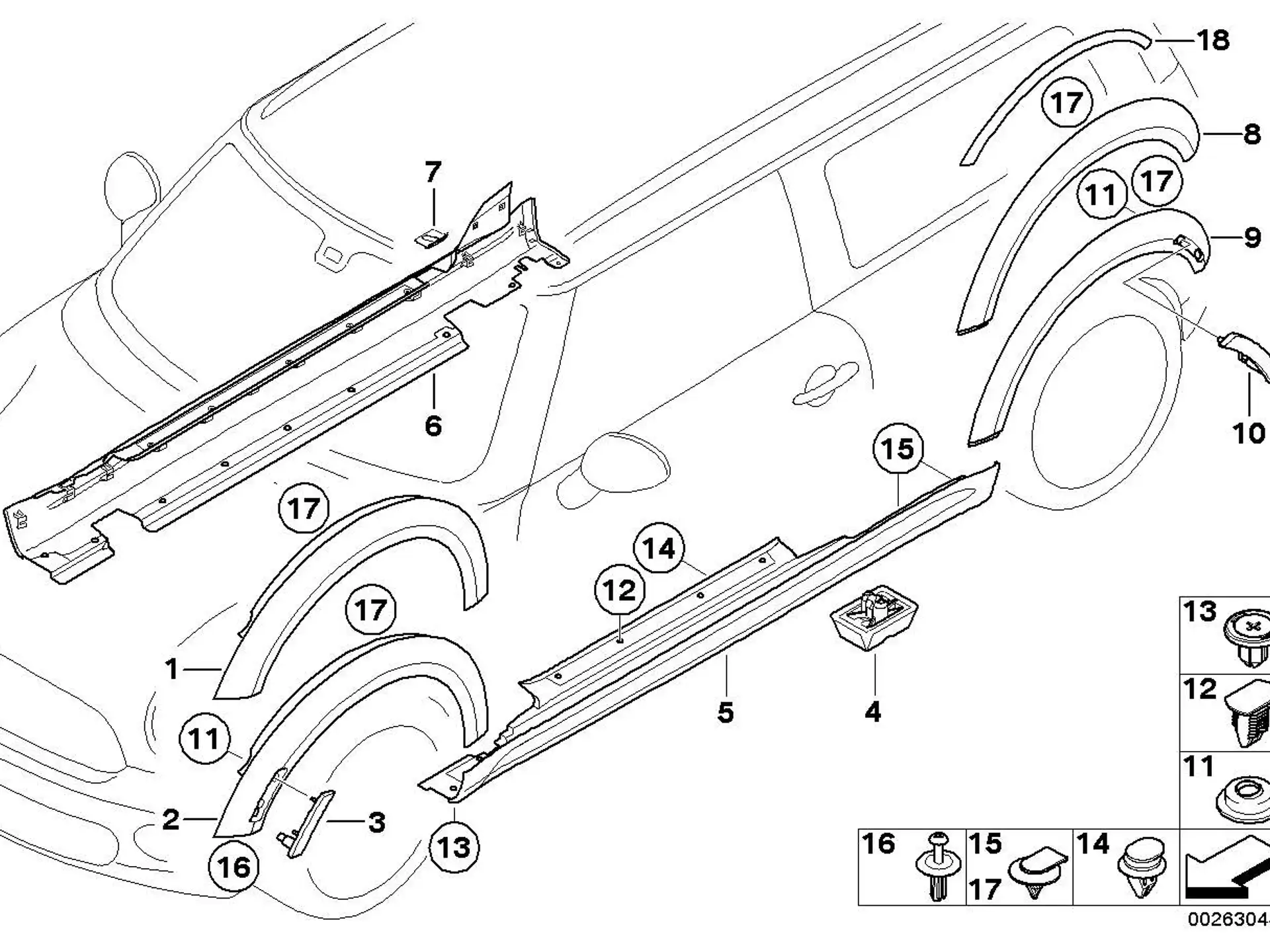 BMW Aufnahme Hebebühne E63 E64 E65 E66 R50 R52 R53 R55 R56 R57 R58 R59 51717039760