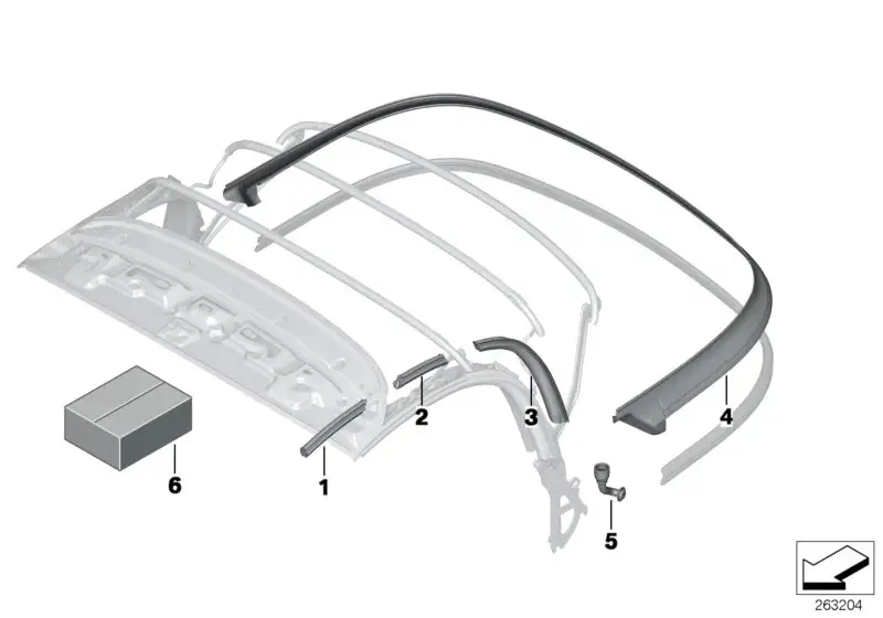 BMW Dichtung Mitte links R59 54342759399