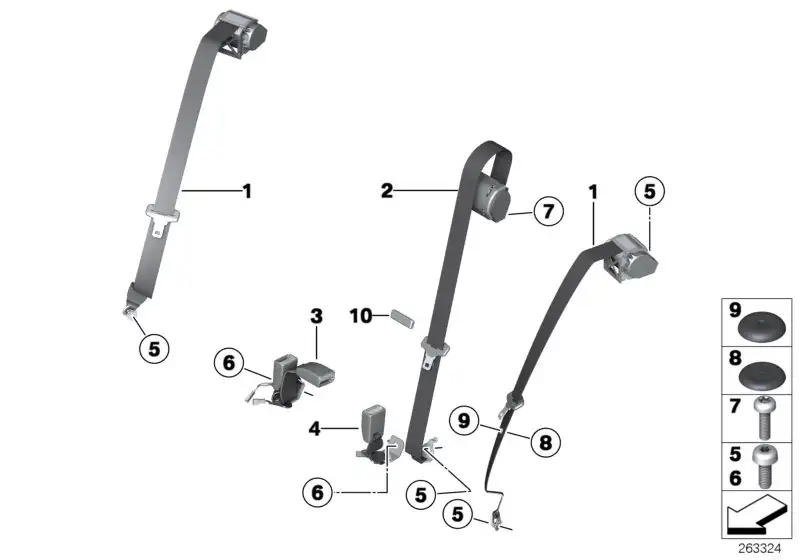 BMW Untergurt hinten Mitte und rechts F21 F30 F31 F80 F87N 721173