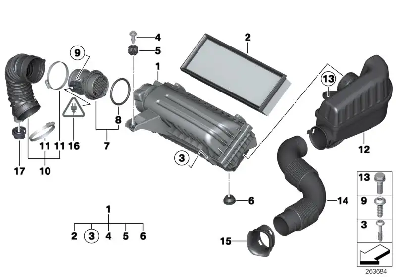 BMW Heissfilmluftmassenmesser R55 R56 R57 13627542418