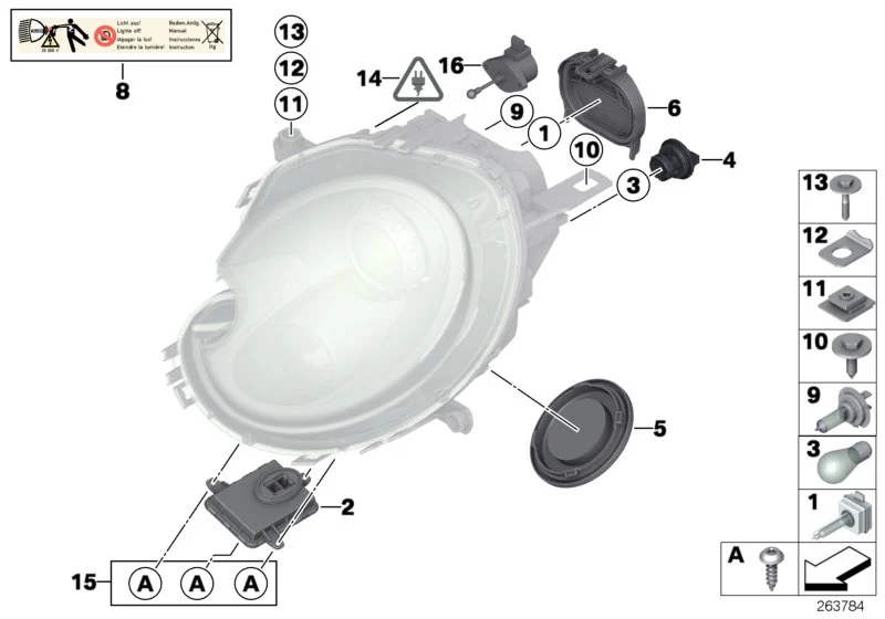 BMW Klemmfeder R55 R56 R57 R58 R59 R60 R61 63122752225