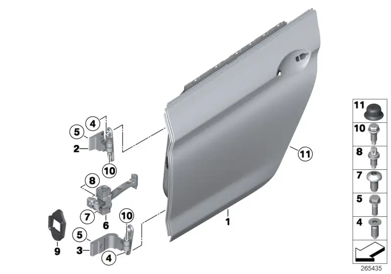 BMW Tür hinten rechts F06 41527294994