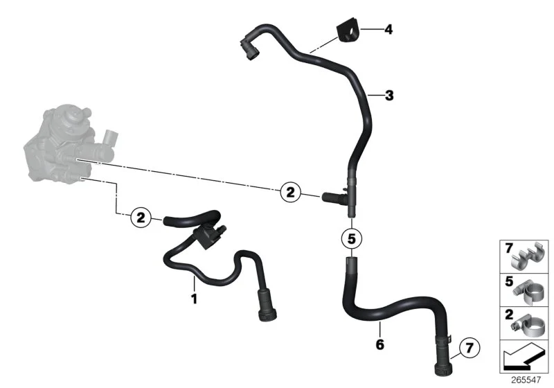 BMW Kraftstoffzulaufleitung F20 F21 F22 F31 F32 F33 F34 F36 13538594893