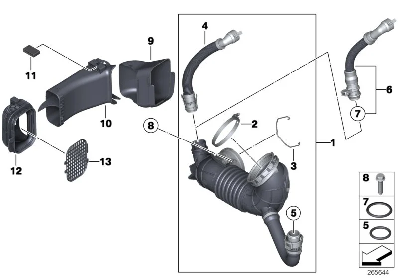 BMW Reinluftrohr F20 F21 F22 F31 F32 F33 F34 F36 13717810745