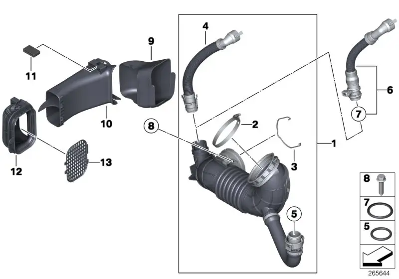 BMW Reinluftrohr F20 F21 F22 F31 F32 F33 F34 F36 13717810745