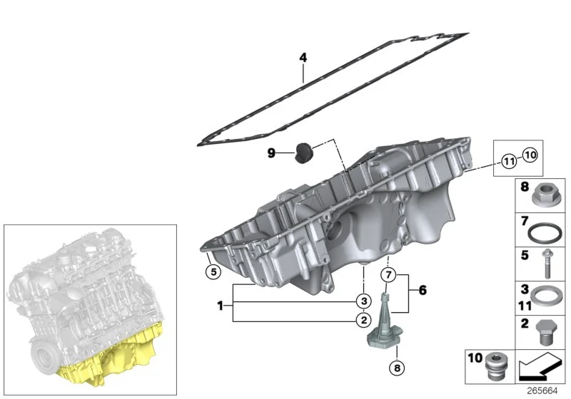 BMW Satz Alu-Schrauben Ölwanne E60 E61 E63 E64 E65 E66 E70 E71 E81 E82 E83 E84 E85 E86 E87 E88 E89 E90 E91 E92 E93 F01 F02 F10 F11 F15 F16 F20 F21 F22 F23 F25 F26 F31 F32 F33 F34 F36 11132210959