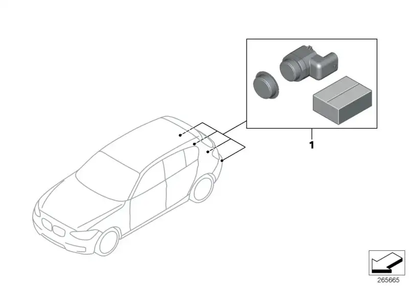 BMW Nachrüstsatz Park Distance Control hint. F20 F21 F22 F23 6620
