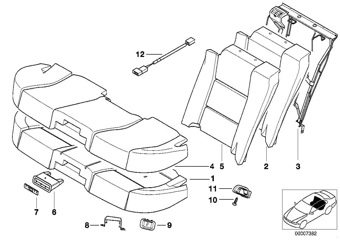 BMW Blende Schalter rechts E38 52208177176 - Bildposition 09