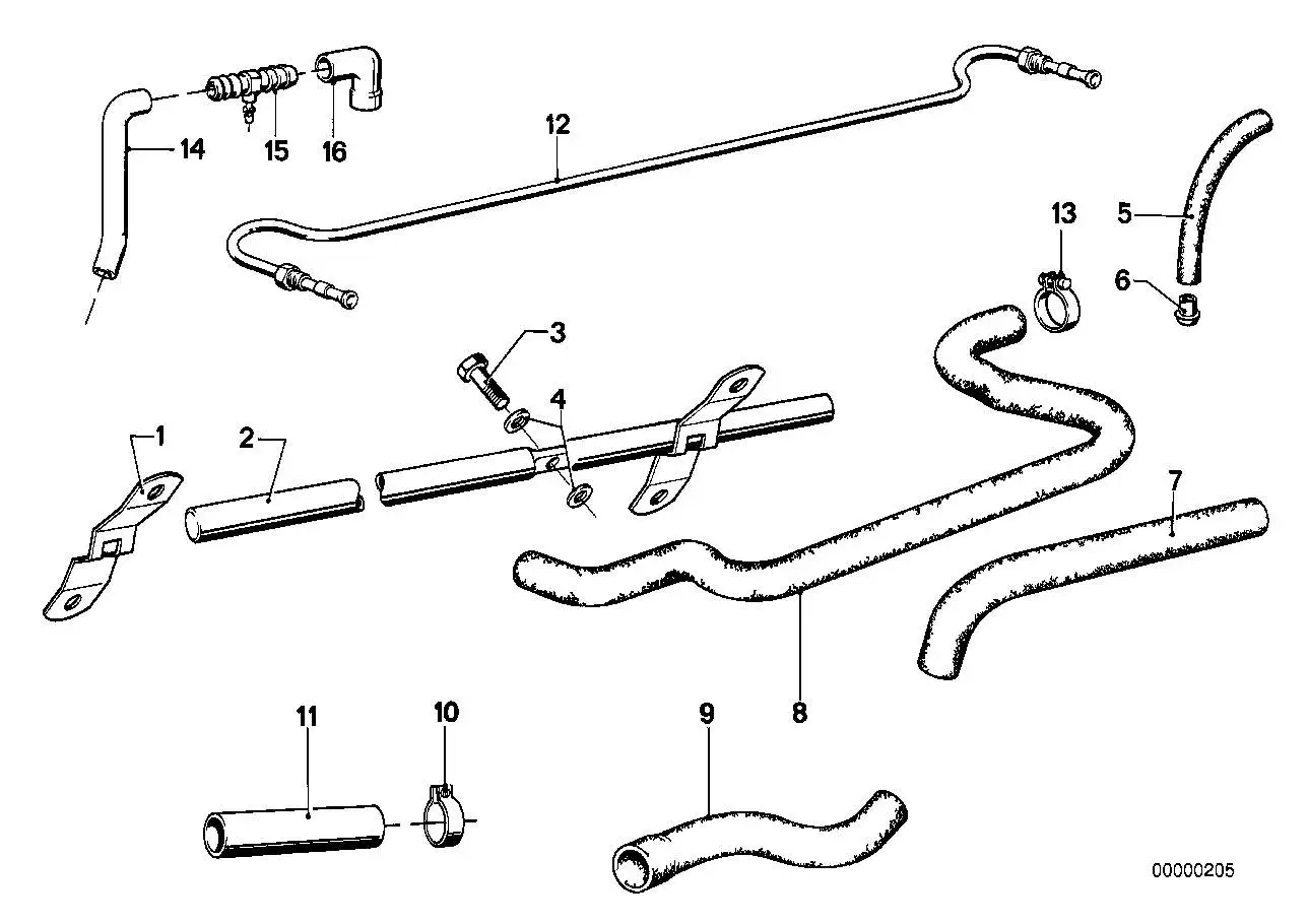 BMW Schlauch E12 E21 E28 E30 11151272798 - 3er E21, Z1 E30, 5er E