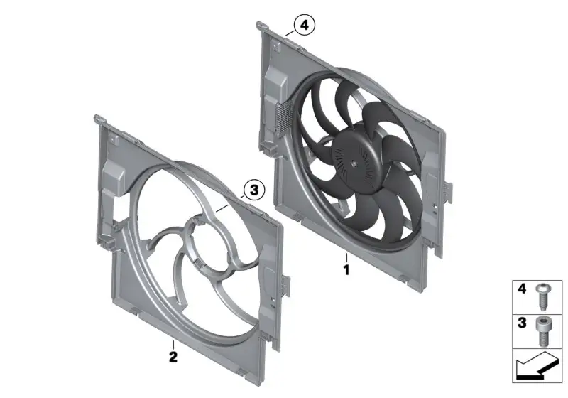 BMW Lüfterzarge mit Lüfter F07 F10 F11 17418642161 - 5er