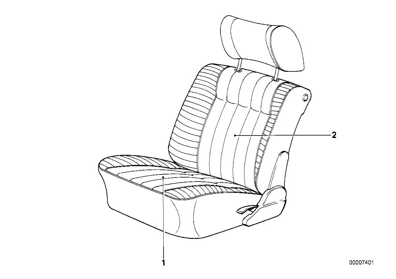 BMW Bezug Sitz Stoff E30 52108103511 - Bildposition 01