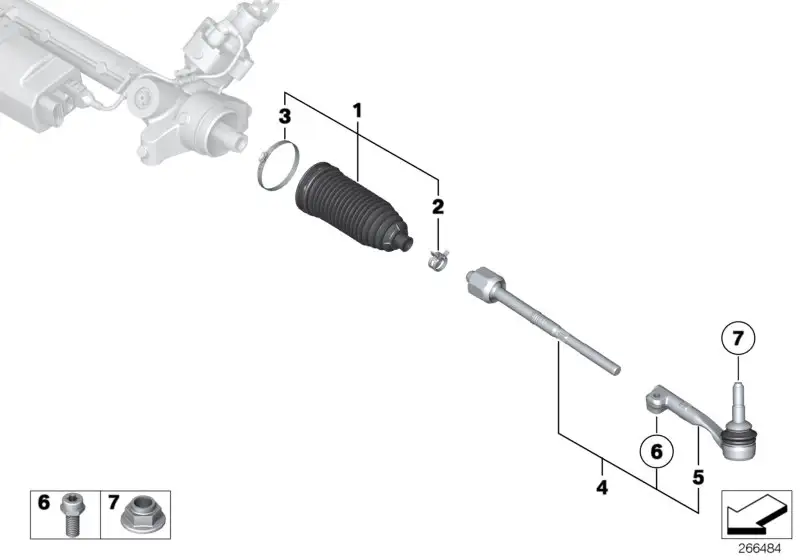 BMW Spurstange links E81 E82 E84 E87 E88 E90 E91 E92 E93 32216762