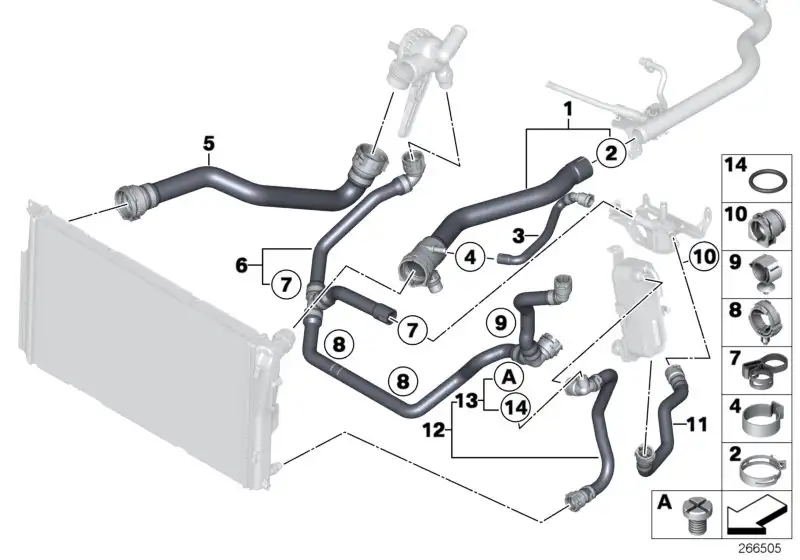 BMW Schlauchhalter F20 F21 F22 F23 F30 F31 F32 F33 F34 F36 F39 F4