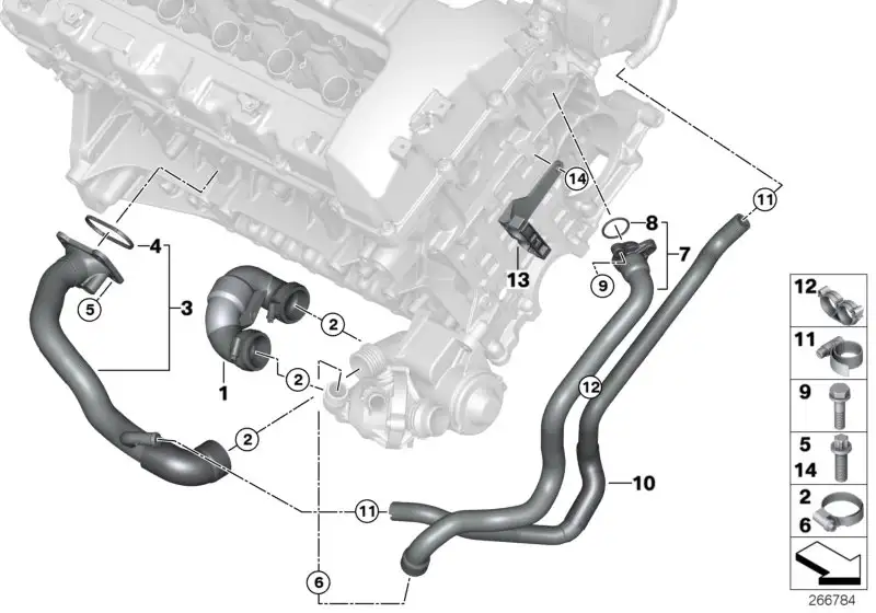 BMW Schlauch Zylinderkopf-Thermostat E71 11537560363