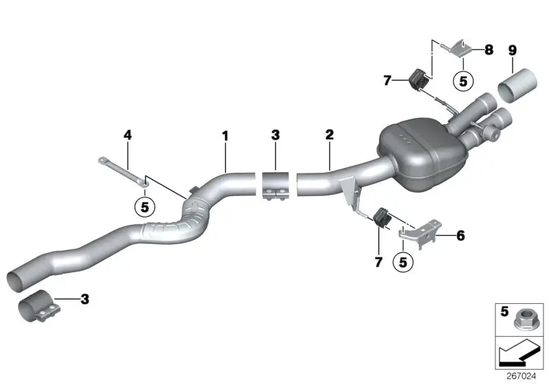 BMW Endrohrblende F06 F10 F12 F13 18307845469 - 5er, 6er