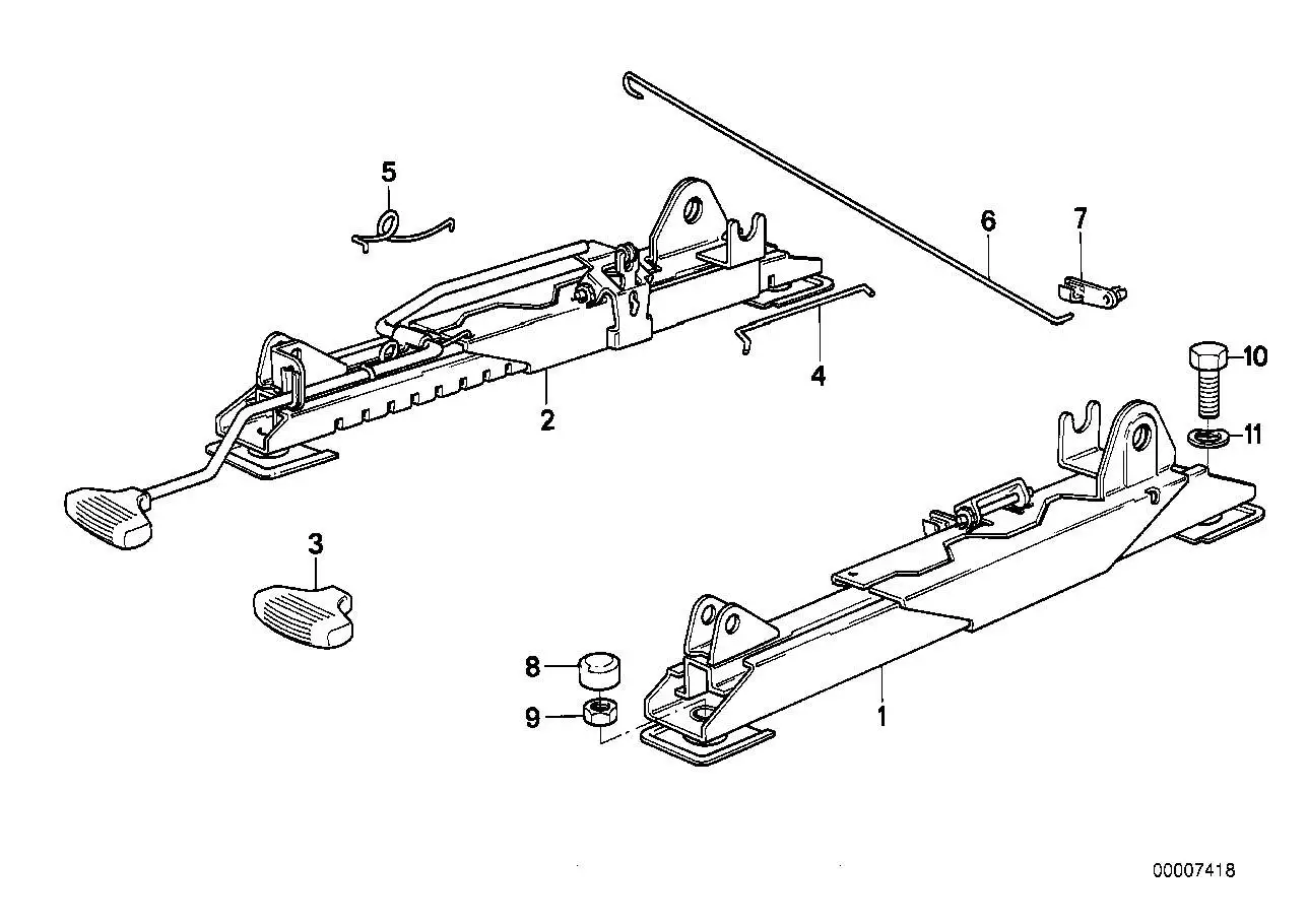 BMW Sitzschiene aussen links E30 52101952471