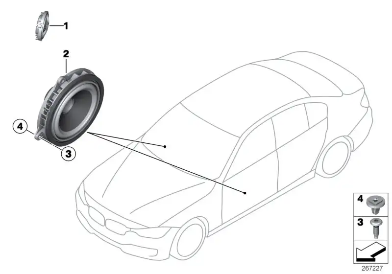 BMW Hochtonlautsprecher E89 F15 F16 F25 F26 F30 F31 F32 F33 F34 F