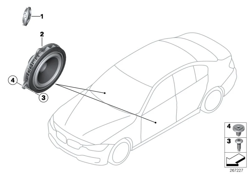 BMW Mitteltonlautsprecher Hifi System G14 G15 G16 G20 G21 G28 G29 M40i 65132622546