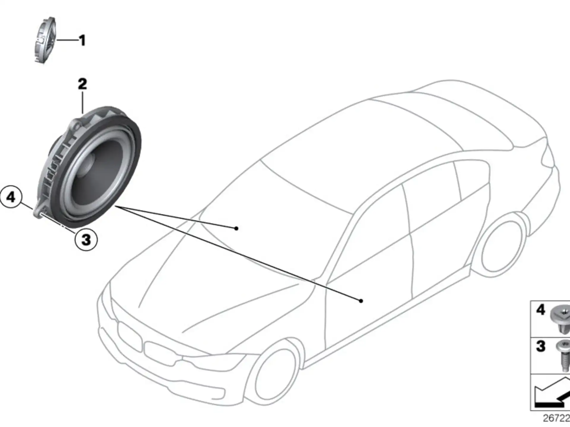 BMW Mitteltonlautsprecher Hifi System G14 G15 G16 G20 G21 G28 G29 M40i 65132622546