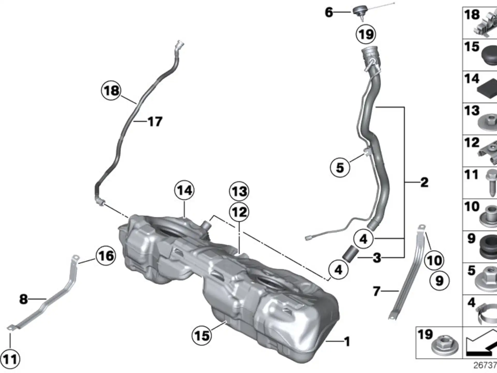 BMW Tankverschluss E60 E61 E63 E64 E70 E71 E83 E84 F01 F02 G30 G31 G32 R55 R56 R57 R58 R59 R60 R61 16117222392