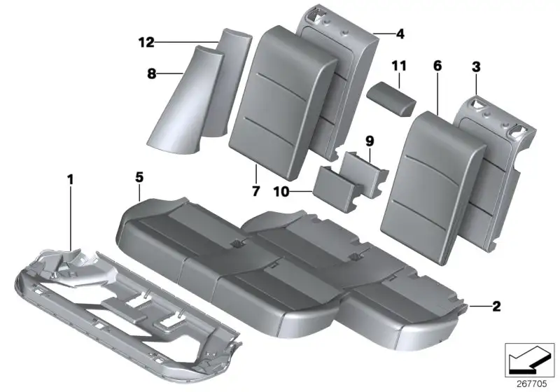 BMW Bezug Sitz Stoff F25 52207256680 - X3 F25
