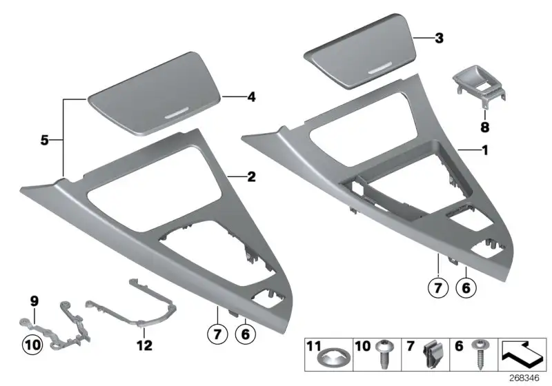 BMW Blende Getränkehalter Alu Feinschliff F06 F12 F13 51169197207