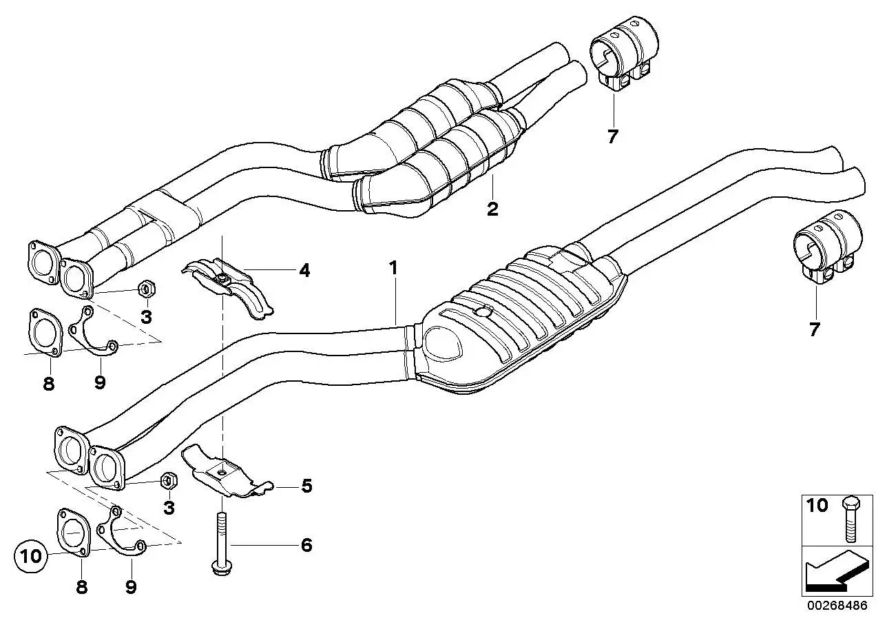BMW Vorschalldämpfer E46 18107504169 - 3er E46