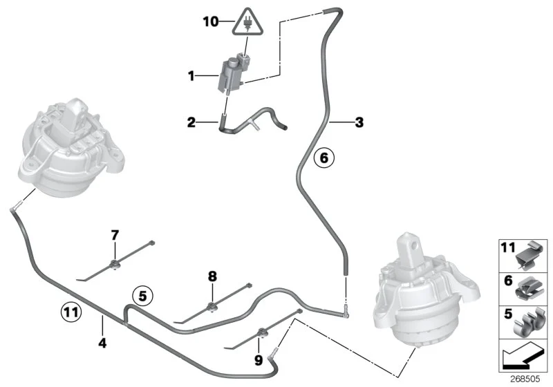 BMW Unterdruckleitung F07 F10 F11 22116781561