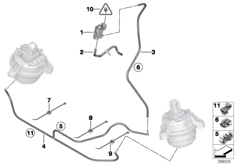 BMW Unterdruckleitung F07 F10 F11 22116781561