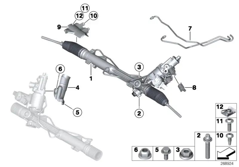 BMW Satz Rohrleitung Aktivlenkung E81 E82 E87 E88 E90 E91 E92 E93