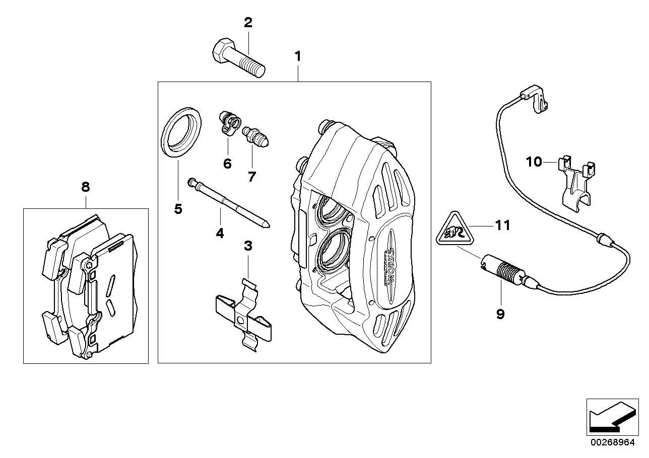 BMW Clip Bremsbelagfühler E70 E71 R55 R56 R57 R58 R59 34356783517